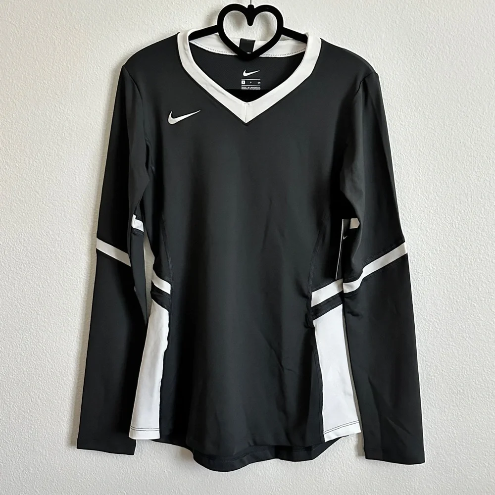 Nike Gray White Long Sleeve Athletic Volleyball Jersey Top Size Various